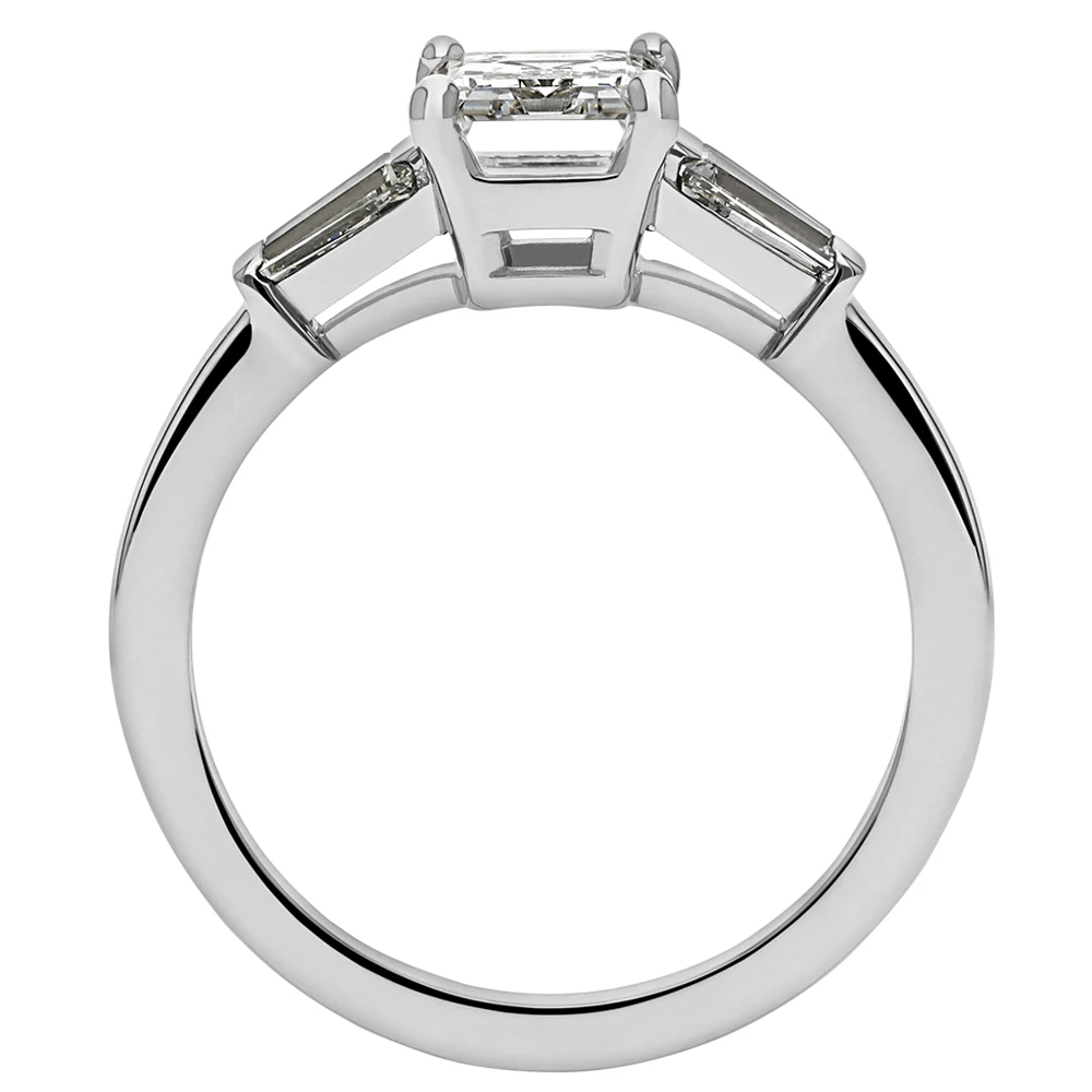 非対面取引 女性用ホワイトゴールドとモアッサナイトの18kリング 女性用結婚記念日の婚約指輪 長方形の台形のエメラルド エレガントでかわいいダイヤモンド Xbox 日本向け発売 Signature Johaness Com