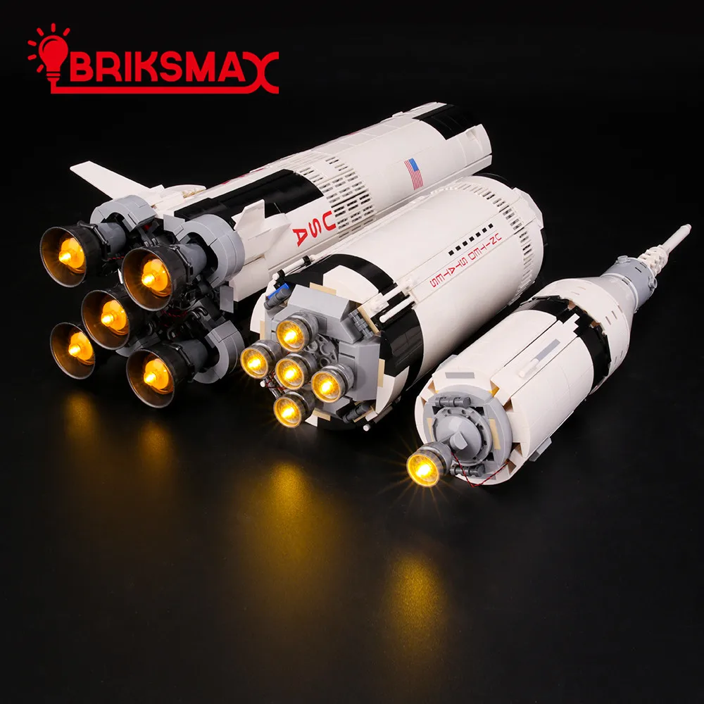 

BriksMax Led Light Up Kit For Ideas Apollo Saturn V Building Blocks Compatible With 21309 (NOT Include Model)