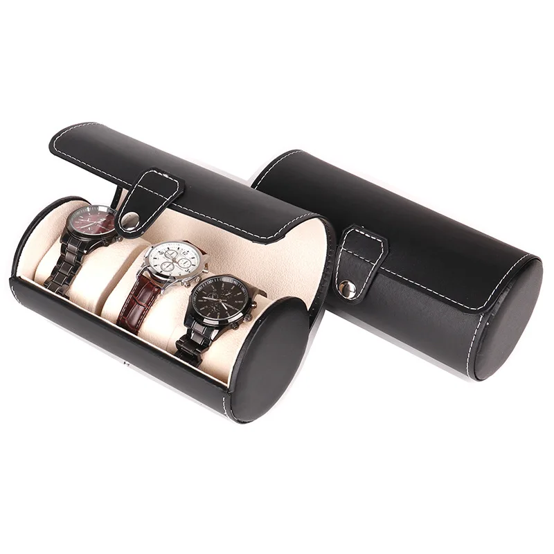 

2020 Hot Luxury Leather Watch Storage Box 3 Slots Mens Wristwatch Display Case