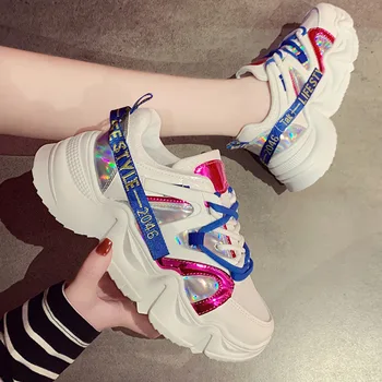 

2020 Fashion Chunky Sneakers Platform Designers Old Dad Shoes Woman Mesh Breathable Lace Up Sports Casual Shoes Summer Footwear