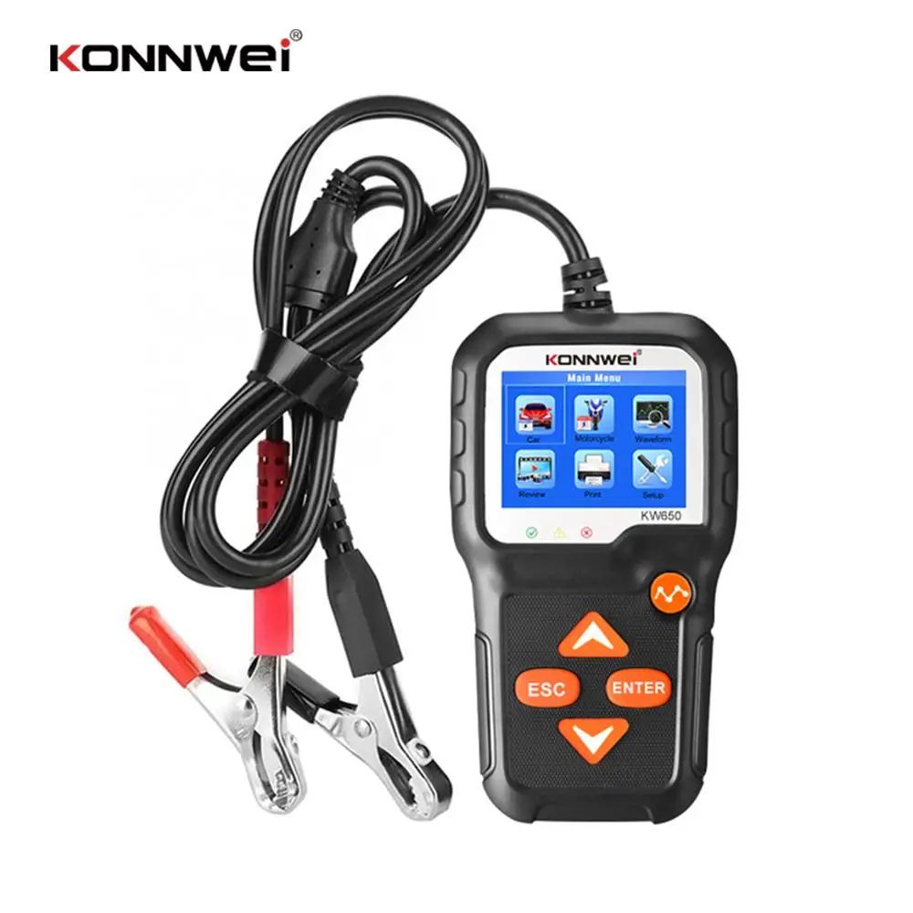 

KONNWEI KW650 Car Battery Tester 6-16V 100 to 2000CCA 12 Volts Auto Battery tools Car Quick Cranking Charging Diagnostic Tools