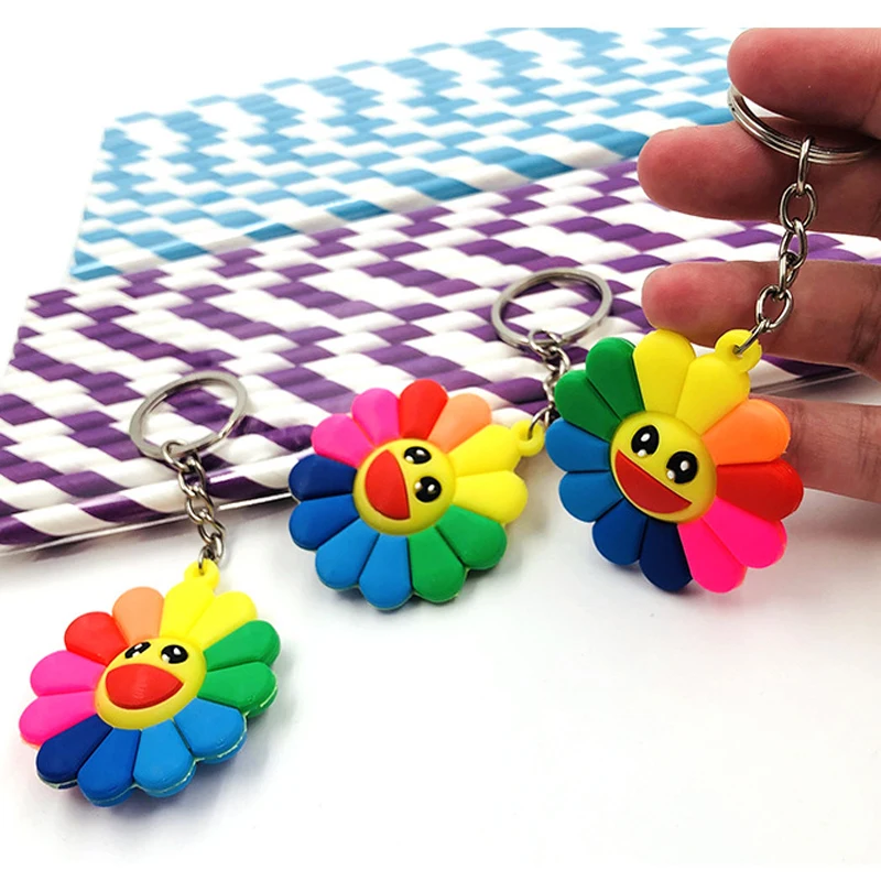 Takashi Murakami Unisex Colorful Smile Rainbow Necklace