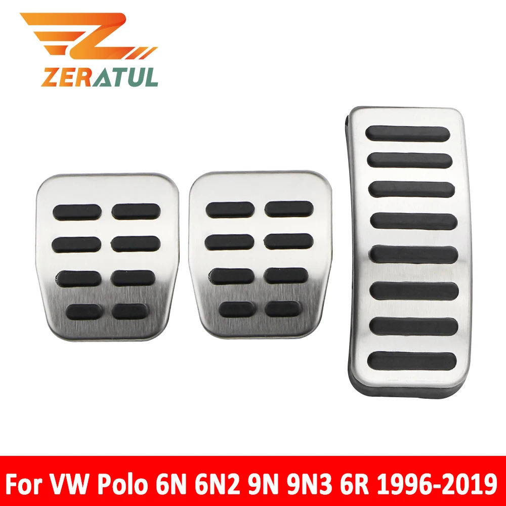 Zeratul Auto Pedals Gas Brake Car Pedal Pad Cover for Volkswagen VW Polo 6N 6N2 9N 9N3 6R Hatchback Sedan 1996-AT MT car accessories car pedals pedal cover stainless steel pedal cover