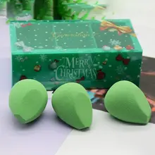 5 цветов, рождественский подарок, 3 шт., косметическая губка, сухая и влажная, двойного назначения, косметическая губка, пудра, спонж, инструменты для макияжа