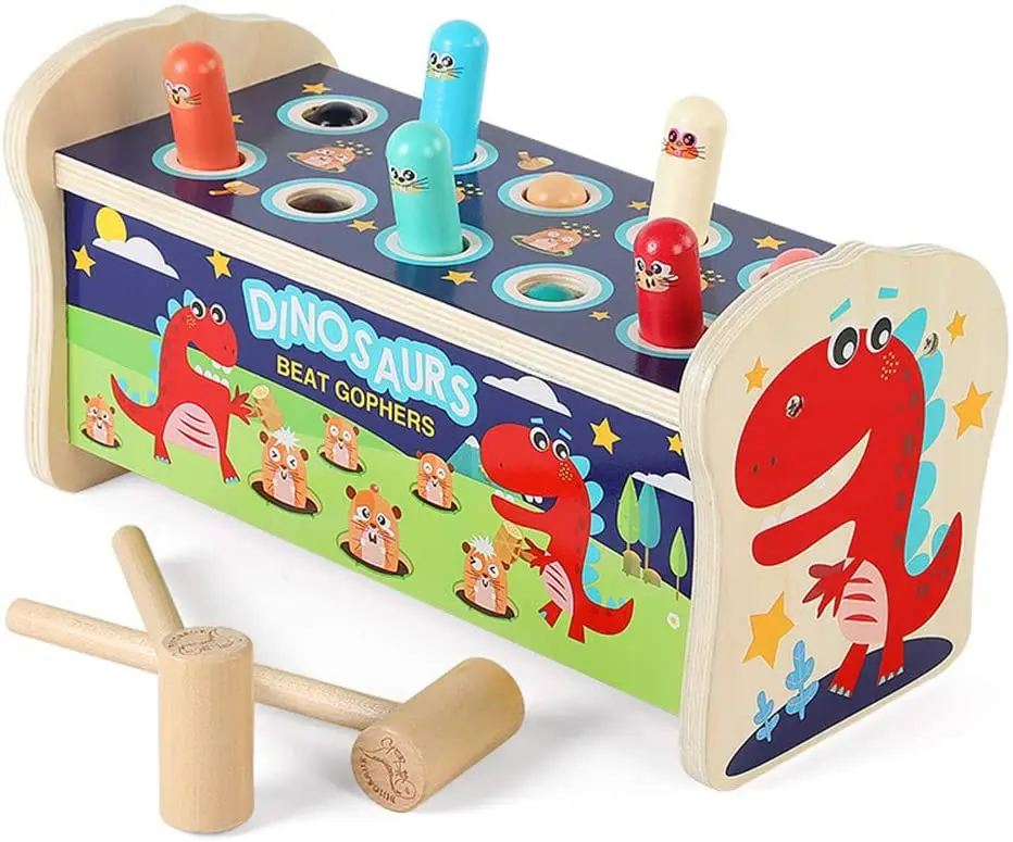 

Landzo Hammer Pounding Bench Toys, Wooden Pounding Bench with Hammer Kids Preschool Toys Educational Toy Fun Games for Kids