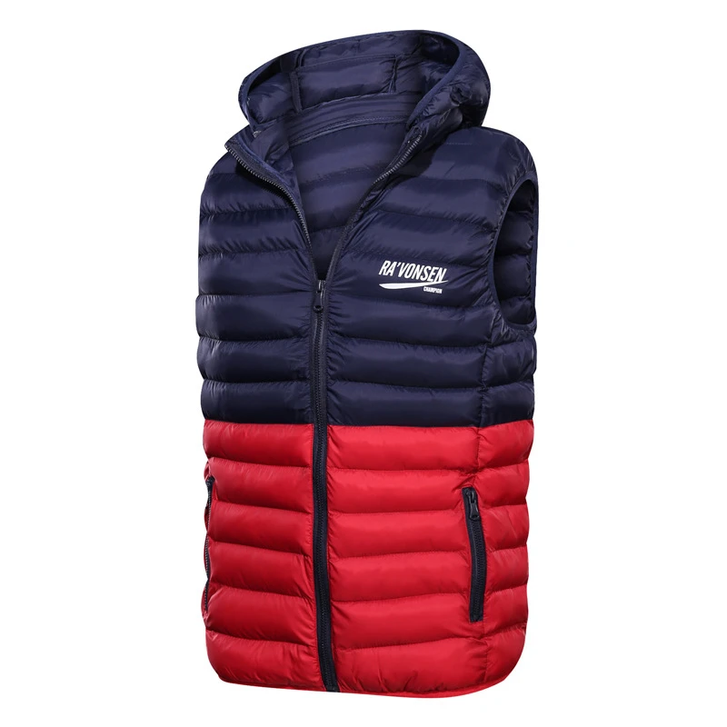 Men Sleeveless Jacket Autumn Winter Hooded Vest Male Slim Vest Mens Windproof Warm Waistcoat Casual Gilet Hat Clothing,7565