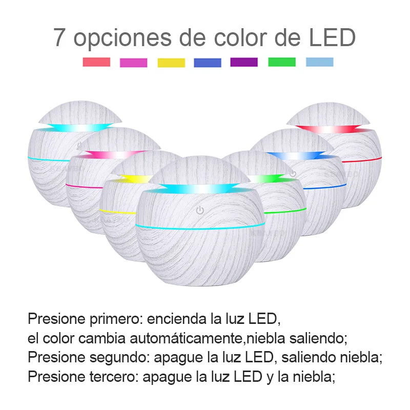 Online KBAYBO 130ml USB Ultraschall Kühlen Nebel Luftbefeuchter Luftreiniger Aroma Ätherisches Öl Diffusor mit 7 Farbe Ändern LED Nacht lichter