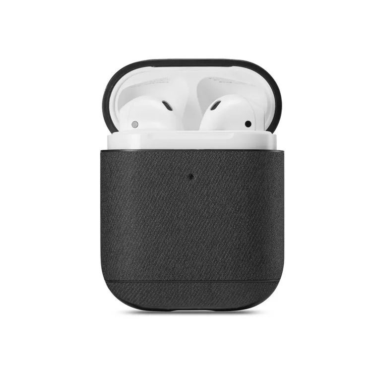 Новая саржевая ткань texure сплошной цвет pu кожа bluetooth беспроводная Крышка для наушников для apple airpods зарядный чехол BIA697