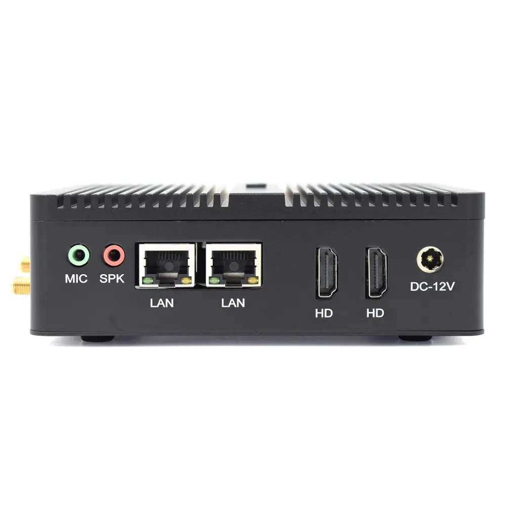 Hystou безвентиляторный мини ПК Windows 10 Intel J1900 Dual LAN Pfsense брандмауэр компьютер HTPC TV Box