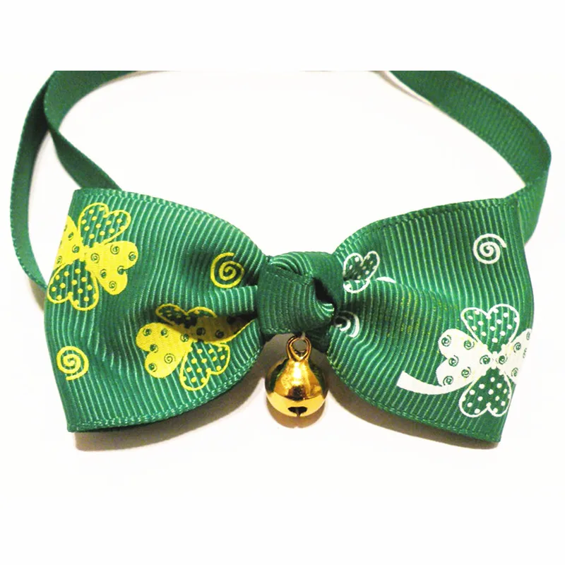 50PC/Lot St. Patrick's Day Dog Bow Ties Clover Grooming Accessories Cat Bowties Neckties Pet Supplies | Дом и сад