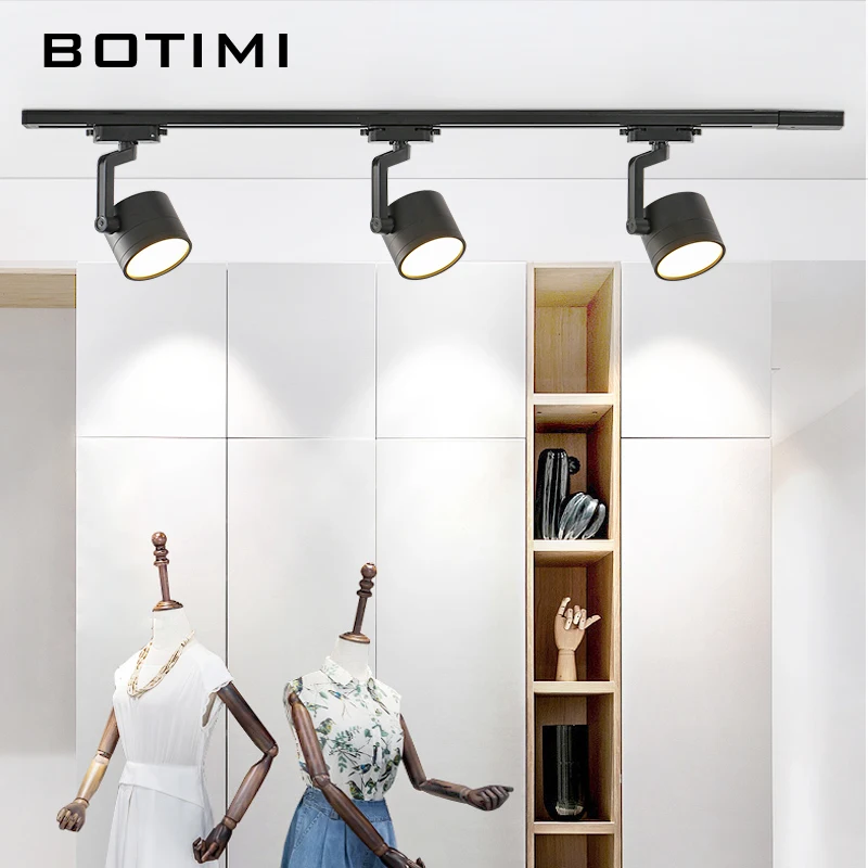 BOTIMI 220V светодиодный потолочный светильник с дорожкой для гостиной, черный Регулируемый офисный потолочный светильник
