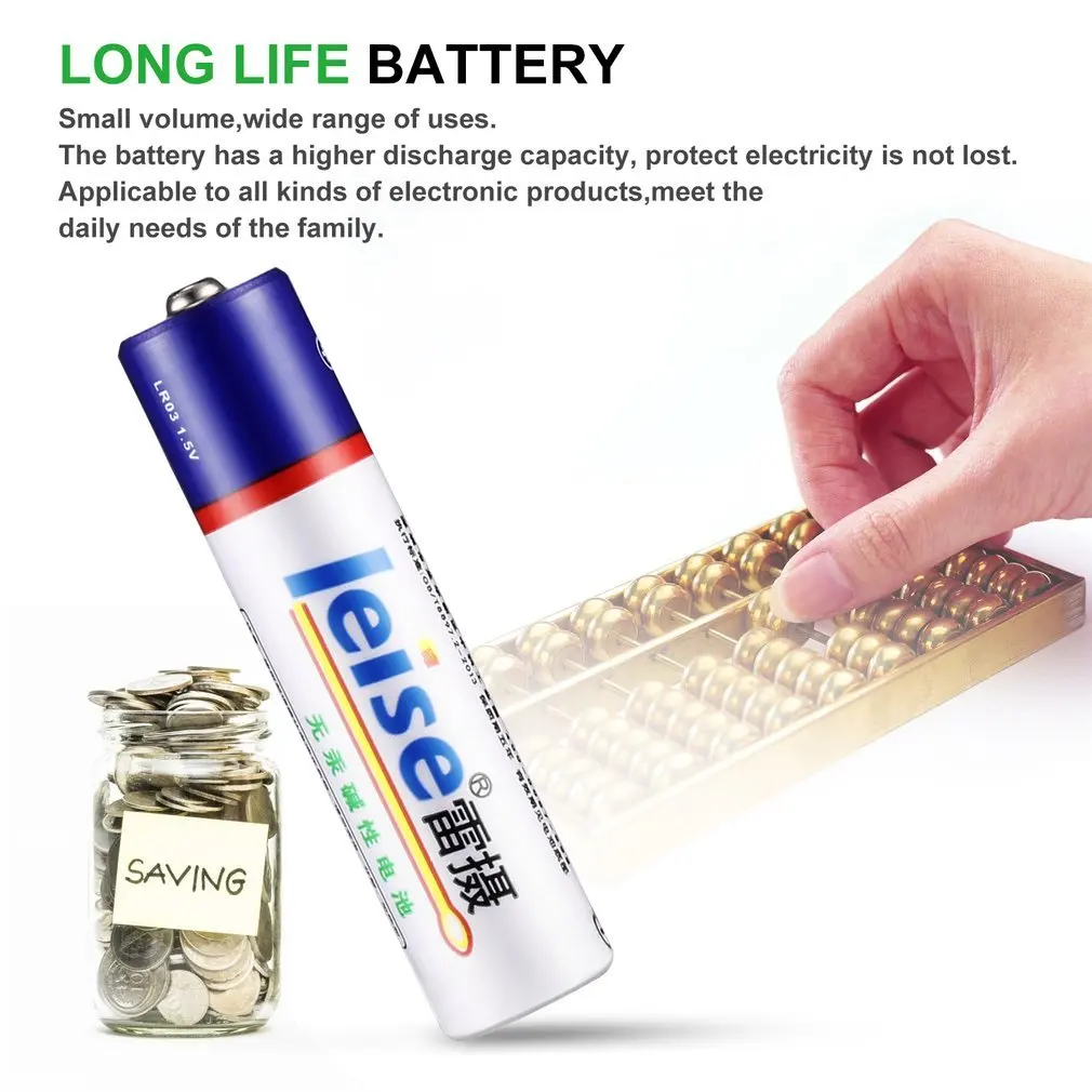 Leise LR03 1.5V AAA Alkaline Batteries Mercury-free Environmentally Friendly Mercury-free Dry Batteries for Camera 48 pcs