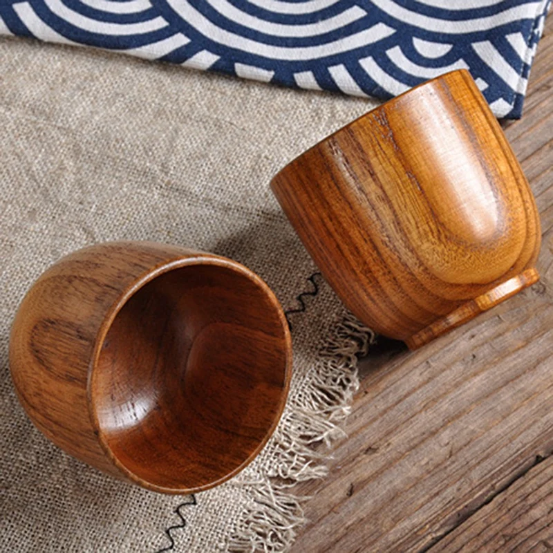 6Pcs Jujube Wood Cup Primitive Handmade Natural Wooden Tea Cup Breakfast Coffee Beer Milk Mug Drinkware Green Tea Cup Small Wate