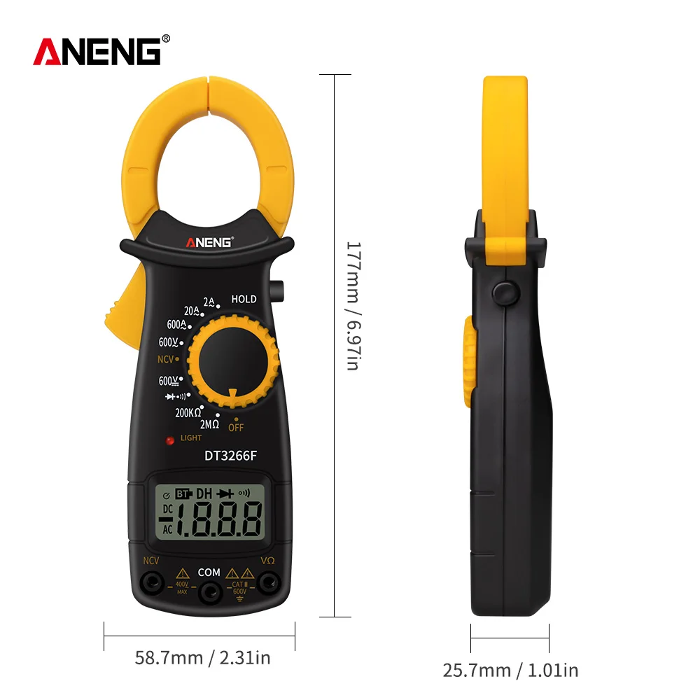 ANENG DT3266F Мини цифровой мультиметр зажим Амперметр электрические клещи AC/DC Напряжение тестер устройства сопротивления с зуммером