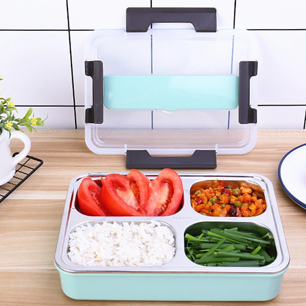 Stainless Steel 304 Lunch Box Large-capacity Portable Bento Box  Food Containers For Picnic Office School (6)