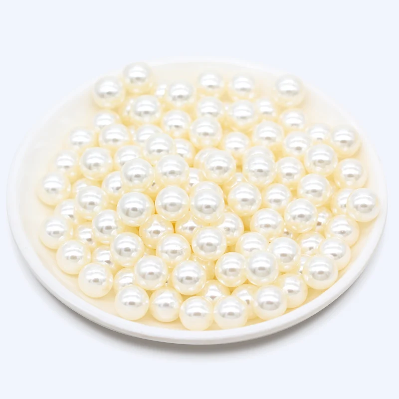 Высокий яркий 4-20 мм кремовый/Белый ABS имитация жемчуга без отверстия Круглый Шарм Акриловые ювелирные изделия делая бусины для детского счетчик игрушек Декор - Цвет: 50p 10mm cream