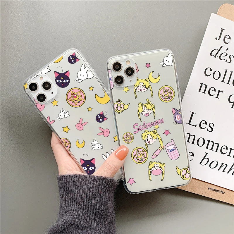Cute Sailor Moon Phone Case For Samsung S20 Ultra S10 S8 S9 plus S10e a50 a30 a80 a70 a90 Note 8 9 10 plus Clear Soft Back Cover Cute Sailor Moon Phone Case For Samsung S20 Ultra S10 S8 S9 plus S10e a50 a30 a80 a70 a90 Note 8 9 10 plus Clear Soft Back Cover