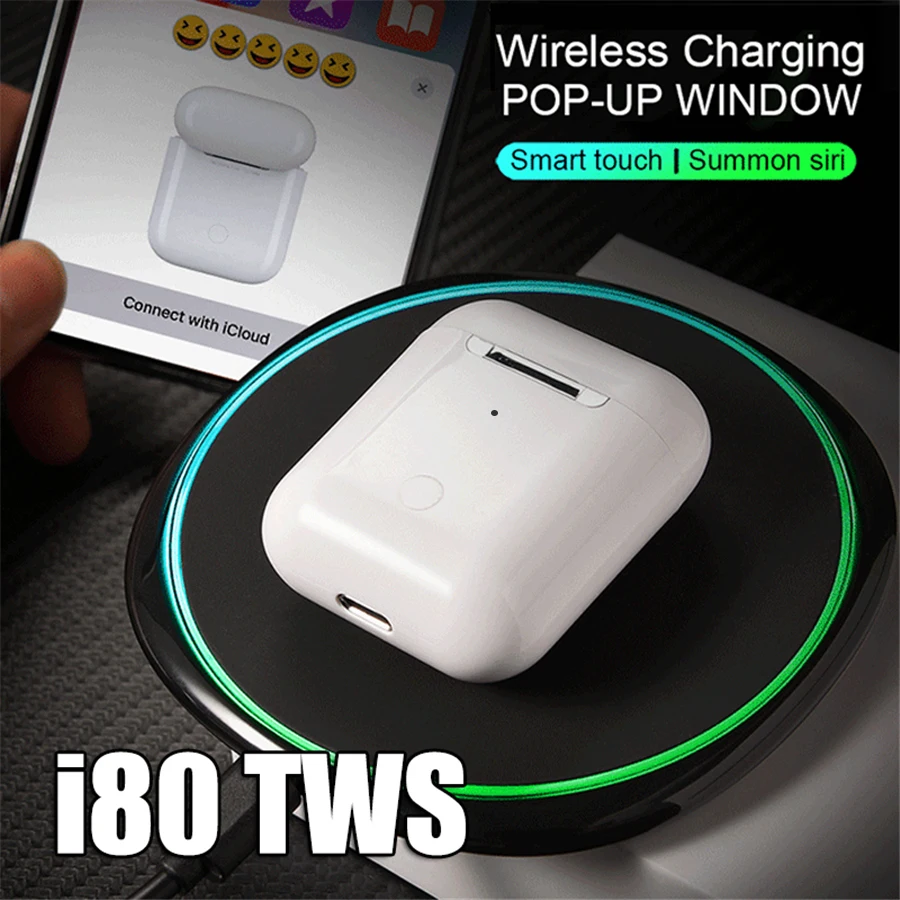 I80 TWS 1:1 Bluetooth наушники всплывающие супер бас гарнитура Беспроводные Hifi наушники спортивные наушники PK i30super i20 i10 i60 i1000 TWS