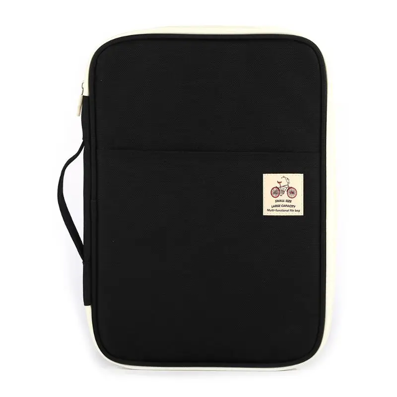 Black A4 Документ ноутбук сумка рукав сумка чехол для Macbook Air Pro 1" 12" 1" 14" - Color: Black