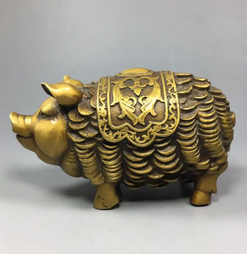 

Архаизированная латунная Золотая Статуэтка с монетами, рекрутированное богатство, свинка, ремесла