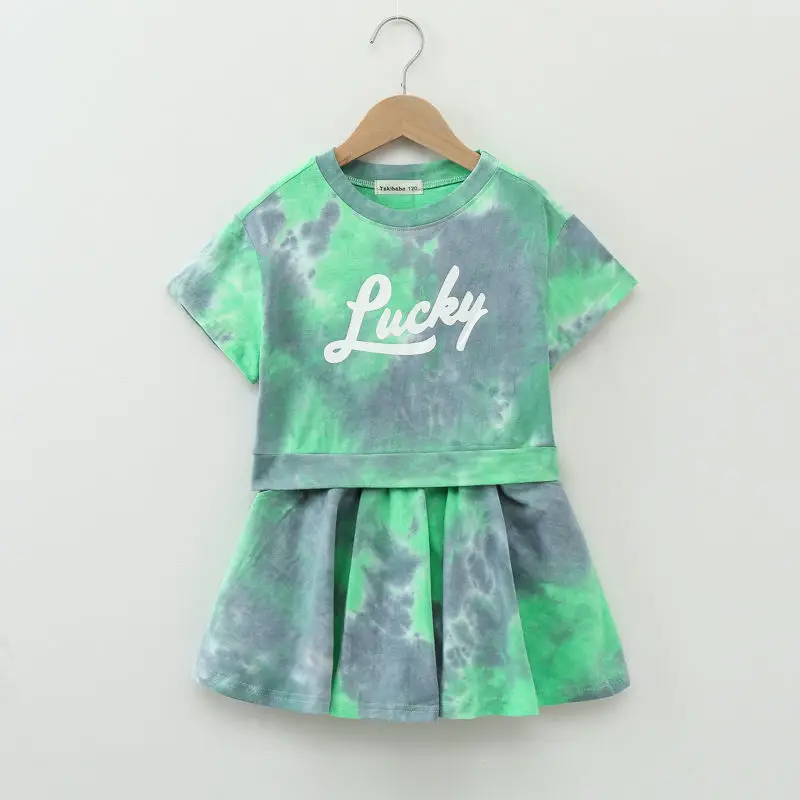 Tshirt Skirt Clothes Tops Set for Big Kids Baby Tall Girls for 10 11 12 13 14 15 16 Years Old 150cm 160cm Height 2Pcs