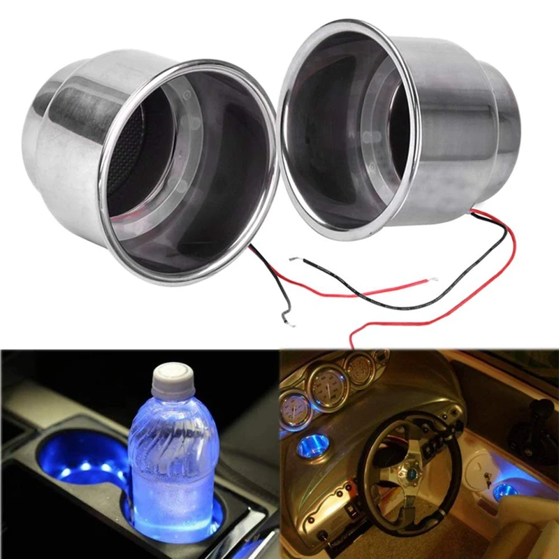 Led Light Drink Holder 14 Led Recessed Stainless Steel Cup Drink Holder