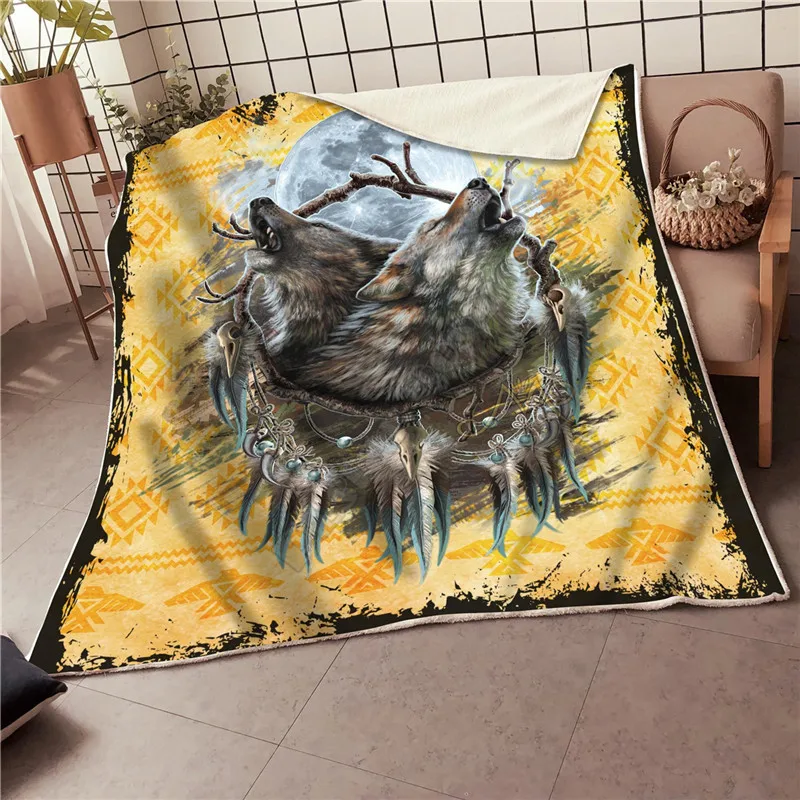 

Wolf Fleece Blanket 3D All Over Printed Blanket Wearable Blanket Adults For Kids Warm Sherpa Blanket Drop Shipping 03