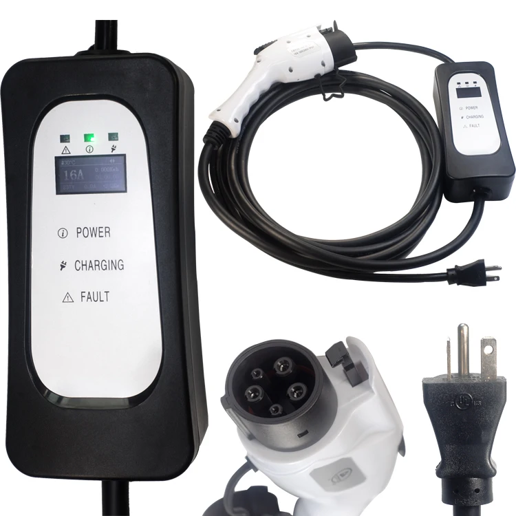 

Max 16A Fixed Current EVSE Charger Mode 2 Plug EV Charging Cable Type1 to 6-20