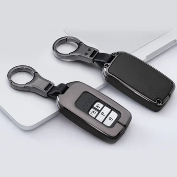 

Shell Key Case Leatherette+Zinc Alloy Replacement Parts Car With keychain Protection