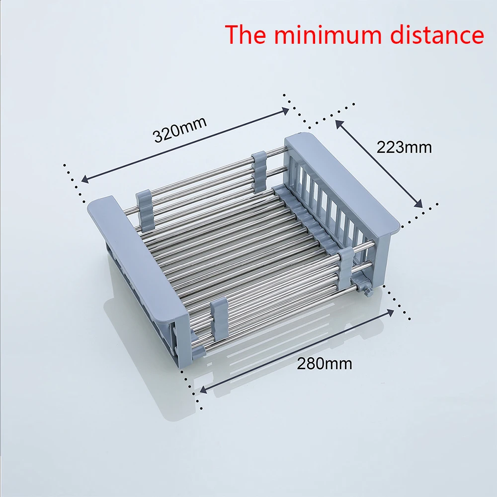 Kitchen Sink Drain Rack Creative Silica Gel Drainage Rack Tableware Drying Stainless Steel Tube Holder Foldable Flume Fittings