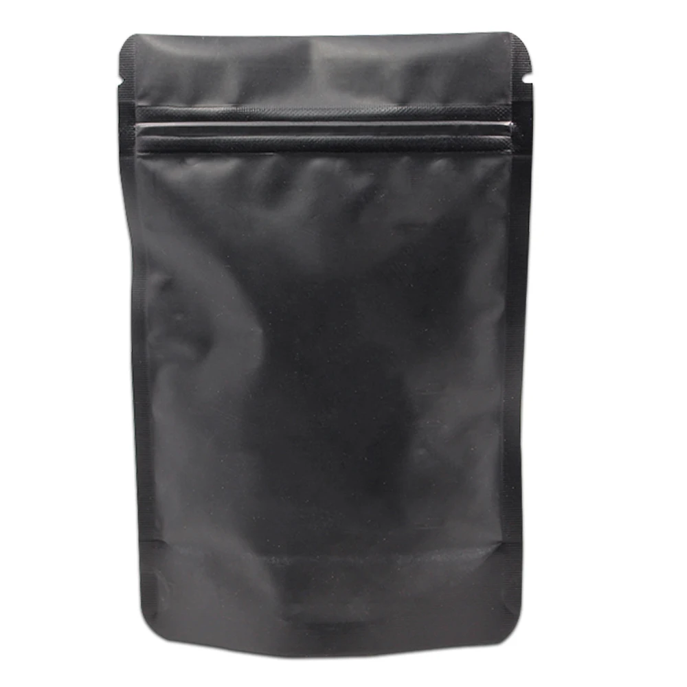 

50Pcs/lot 9 Sizes Matte Black Doypack Pure Aluminum Foil Zip Lock Storage Bag Stand Up Mylar Food Retails Ziplock Packing Pouch