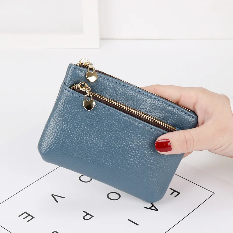 New Leather Coin Purse Women Mini Change Purses Kids Coin Pocket Wallets Key Chain Holder Zipper Pouch Card Holder Wallet