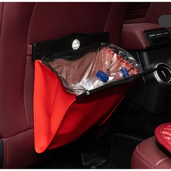 

LED Car Trash Can Organizer Garbage Holder Automobiles Storage Bag Accessories Auto Door Seat Back Visor Trash Bin Paper Dustbin