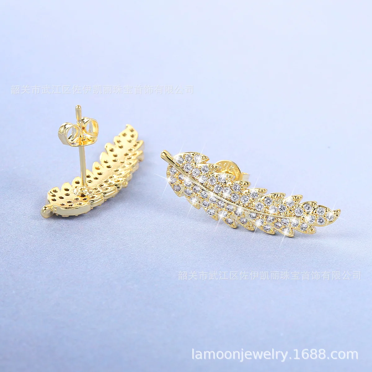 Simple Earring for Women Wedding Party 925 Silver Color Clip Earring Zircon Diamond Jewelry Leaves Earrings for Girls Gifts