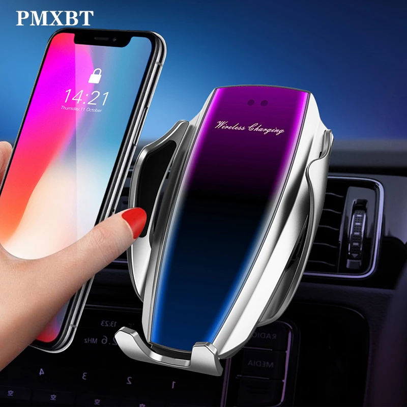 

Automatic Clamping 10W Car Wireless Charger For iPhone 11 Samsung S10 Huawei Smart Sensor Infrared Qi Fast Charging Phone Holder