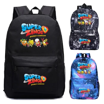 

Hot Students Cartoon Game Super Zings Backpack Teens Superzings Bookbag Unisex Anime School Bag Boys Girls Daily Rucksack Gift