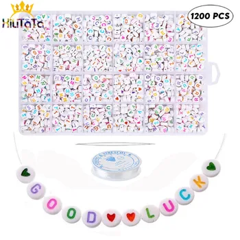 

4*7mm Mix Letter Acrylic Beads Jewelry Kit Box Set Round Alphabet Beads For DIY Jewelry Making Bracelet Necklace Storage Box
