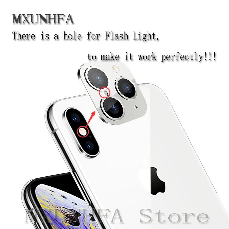 2 шт. для iPhone X XS Max XR Seconds изменить для iPhone 11 Pro Max камера наклейка на рассеиватель Роскошный металлический алюминиевый защитный чехол