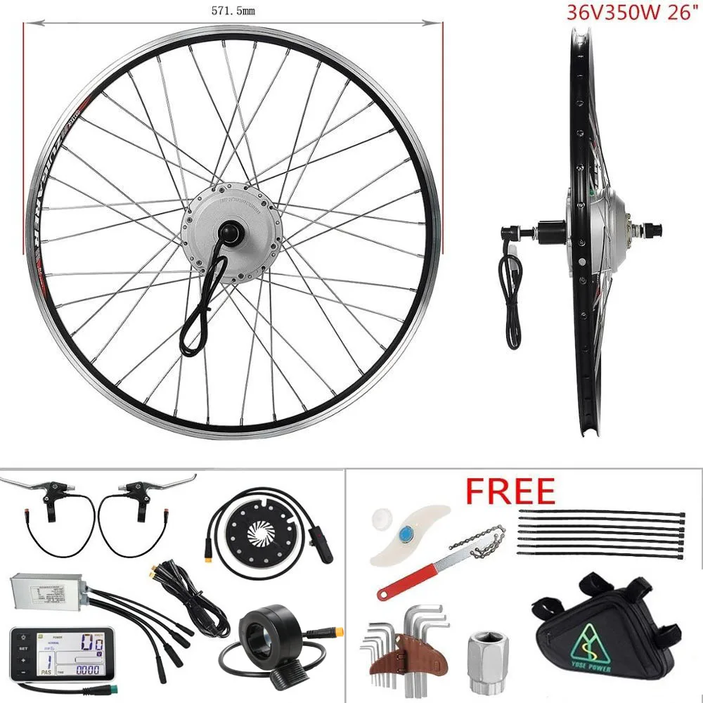 #^Special Price YOSE POWER Electric Bike Kit Silver color 36V 350W 26'' Cassette Brushless Rear Wheel Hub Motor Electric Bicycle Conversion Kit #^Special Price YOSE POWER Electric Bike Kit Silver color 36V 350W 26'' Cassette Brushless Rear Wheel Hub Motor Electric Bicycle Conversion Kit