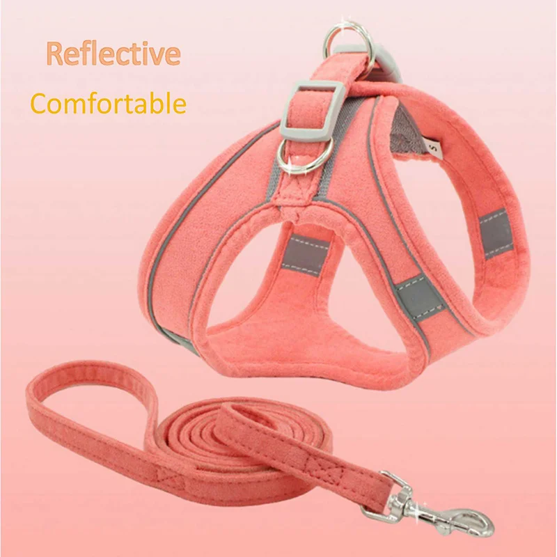 PanDaDa Reflective Dog Harness With Leash Breathable Adjustable For