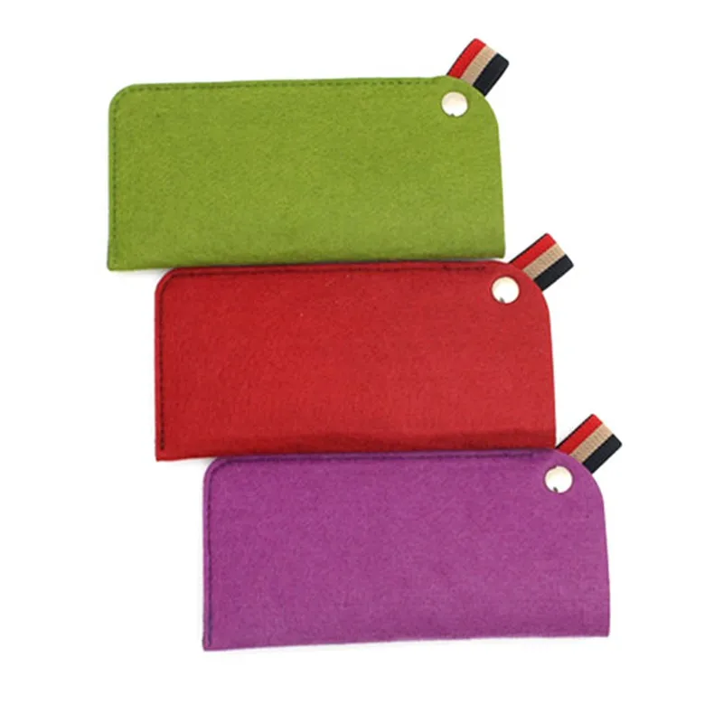1 Piece Colored Simple Design Portable Sunglasses Cases Felt Bags Glasses Bags Pouch Boxes Storage Eyewear Reading Glasses Tools