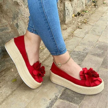 

Floral Flats Women Shoes Casual Shoes Woman Platform Sneakers Slip On Leather Suede Ladies Loafers zapatos de mujer