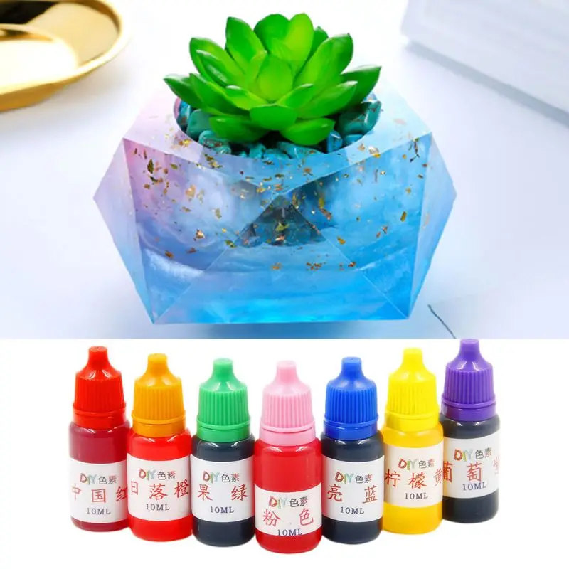Food Grade Dyeing Pigment Slime Crystal Mud Colorant Epoxy Crystal 7 Pcs/set 10ml DIY Hand-Made Jewelry Accessories epoxy resin pigment experimental pigment