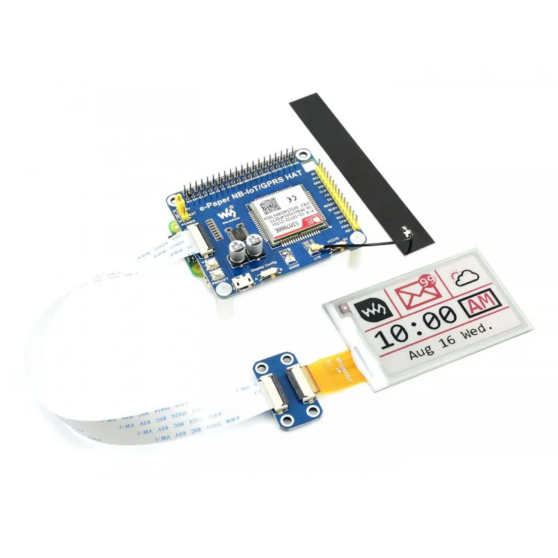 E-бумага IoT драйвер HAT для Raspberry Pi поддерживает NB-IoT/eMTC/GPRS