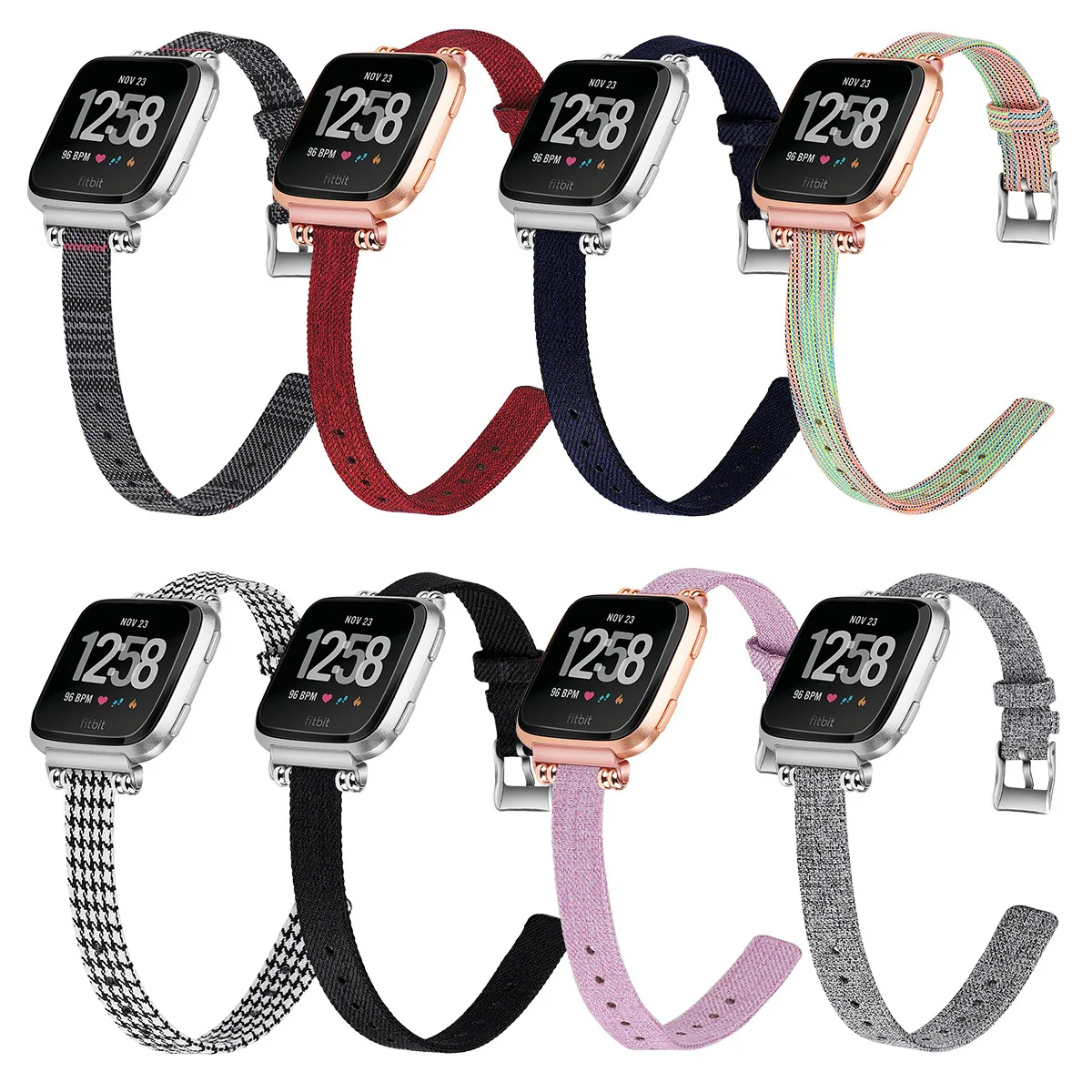 Нейлоновый холщовый ремешок для Fitbit Versa персональный красочный браслет для Versa Lite аксессуары для умных часов с металлической пряжкой