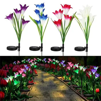 

Solar Lamp Waterproof Lily Lights LED Artificial Flowers Fairy Light Garden Decoration Outdoor Solar Led