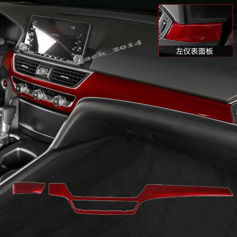ABS красная центральная консоль декоративная отделка 2 шт./компл. для Honda Accord- 10th