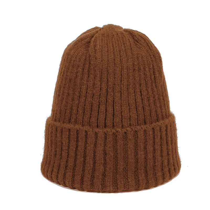 Kids Winter Solid Color Wool Knit Beanie Children Fashion Casual Hat Warm Boy Girl Soft Thicken Hedging Cap Slouchy Bonnet Ski - Цвет: K