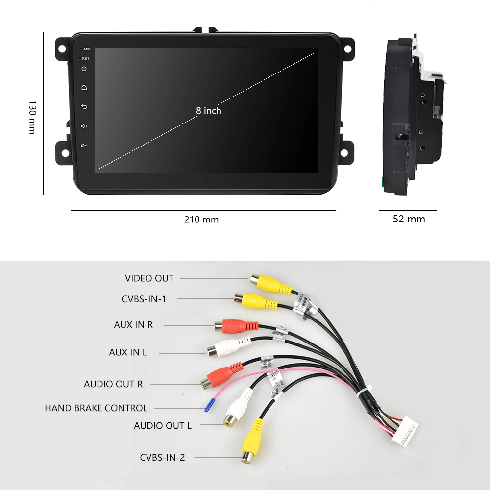 Hikity " HD Авторадио 2din Android 8,1 gps Bluetooth навигация автомагнитолы FM приемник MP5 плеер для VW GOLF POLO 5 6 PASSAT Caddy