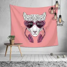 Гобелен с животными настенный музыкальный леопардовый кот Бохо Декор психоделический ковер настенный гобелен из ткани хиппи гобелин Tapiz матрас